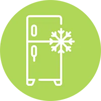 icona frigorifero sfondo verde